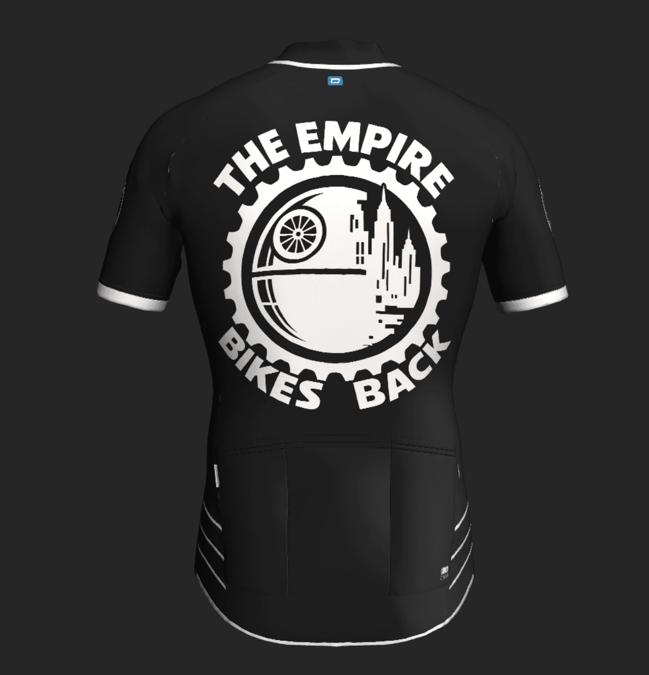 Empire Bikes Back jersey — back, team mark